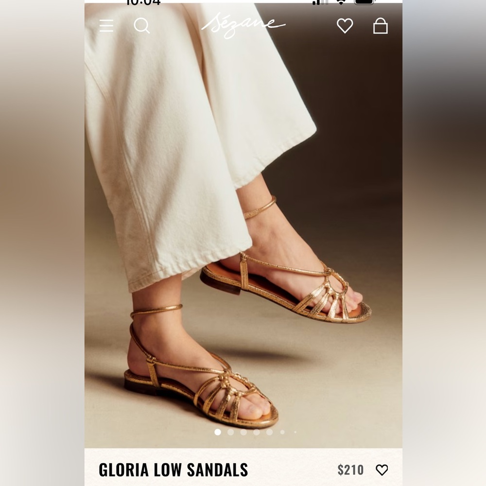 Sezane Gold Strappy Sandals